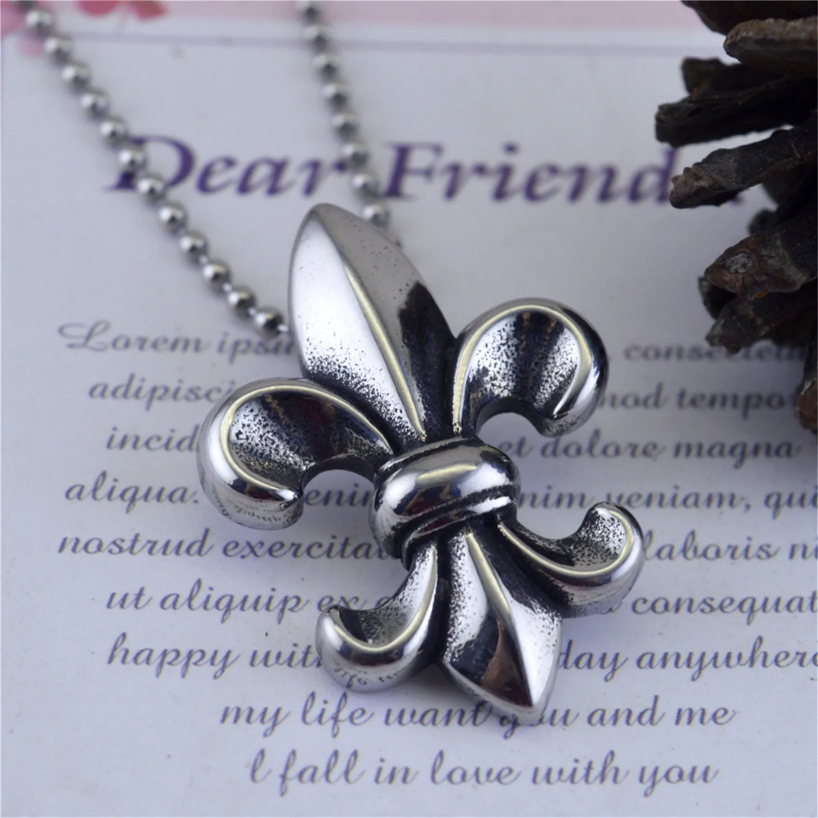 

Fleur De Lis Pendant French Symbol Heraldic Heraldry Stainless Steel Iris Necklace for Men and Women Fleurdelise Fleurs Scout