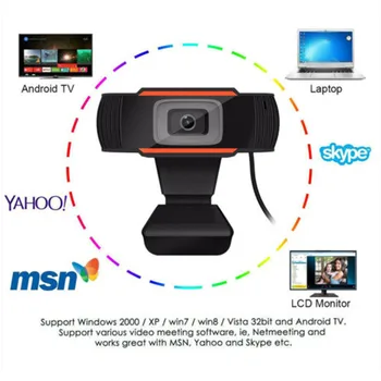 

PC Camera Rotatable Gift USB 2.0 Clip On Full HD Webcam Computer Accesories For Laptop CMOS Plug And Play No Drive Universal