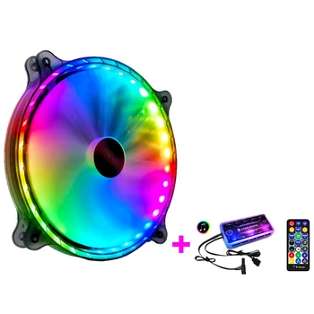 

20cm Quiet CPU Colorful With Remote Controller 11 Blade 32 LED RGB Cooling Fan For Computer Case Heat Dissipation Durable