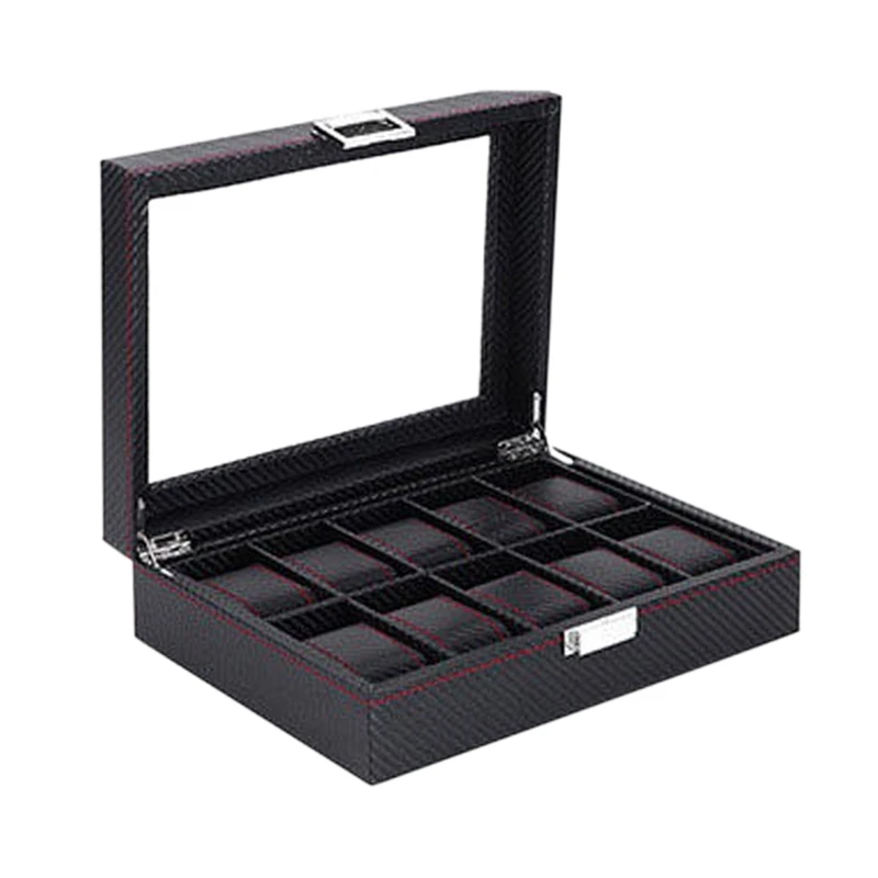 

10-Bit Watch Box Jewelry Storage Box Watch Display Storage Box Jewelry Display Moment Black Display Cabinet Gift