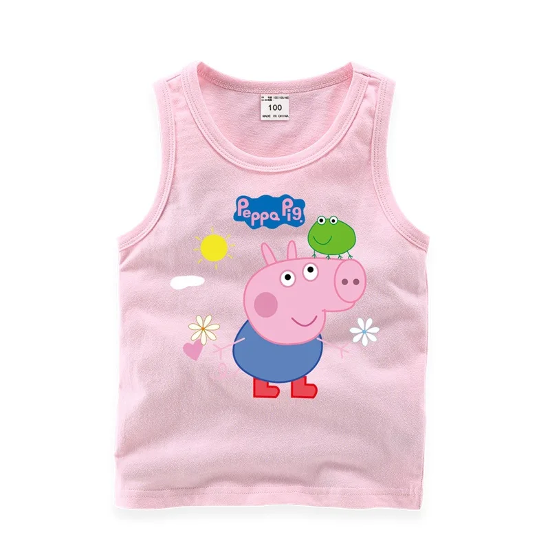

13 Color Peppa Pig Summer Child Girl Boy Cotton Vest Girl Boy Close-fitting Cute Strapped Cartoon Print Vest