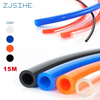 

15 meters Pneumatic Pipe Air Hose 4*2.5mm 6*4mm 8*5mm 10*6.5mm 12*8mm 14*10mm 16*12mm For Pu Tube Air Hose Pipe