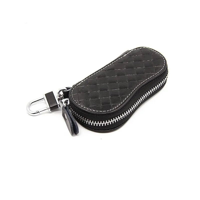 Plaid black Vento Marea натуральная кожа мужские женские кошельки для ключей короткая подушка из воловьей кожи ID держатель для карт на молнии многофункциональный автомобильный брелок кошелек - Цвет: Plaid black