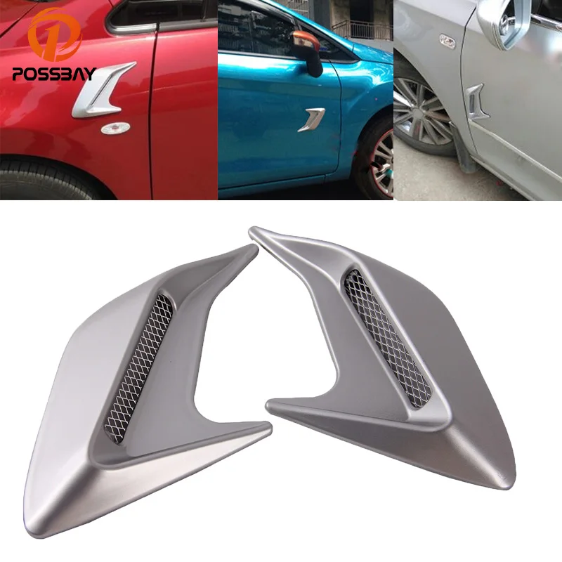 Pegcduu Car Decorative Air Flow Fender Intake Hood Scoop Vent Bonnet Cover Universal Auto Sticker 