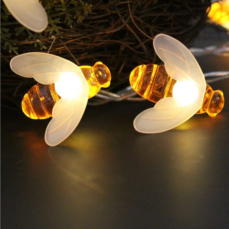 

Amazon Hot Selling LED Small Bee Lighting Chain Animal Modeling Colorful Lights String Lights Flashing Light Outdoor Waterproof