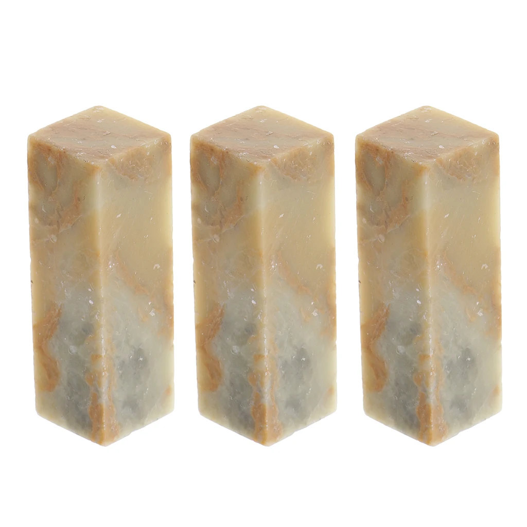 3 Pieces DIY Stones Stamps Handmade Carving Chinese Chop Mood Stamp Seal for Home Office Decor Personal Calligraphy Pattern
