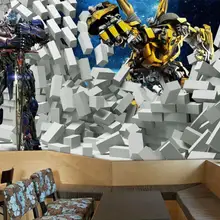 Пользовательские Настенные обои 3D Большая фреска 3D стерео Optimus Prime Bumblebee задний план украшение стены игровая площадка обои