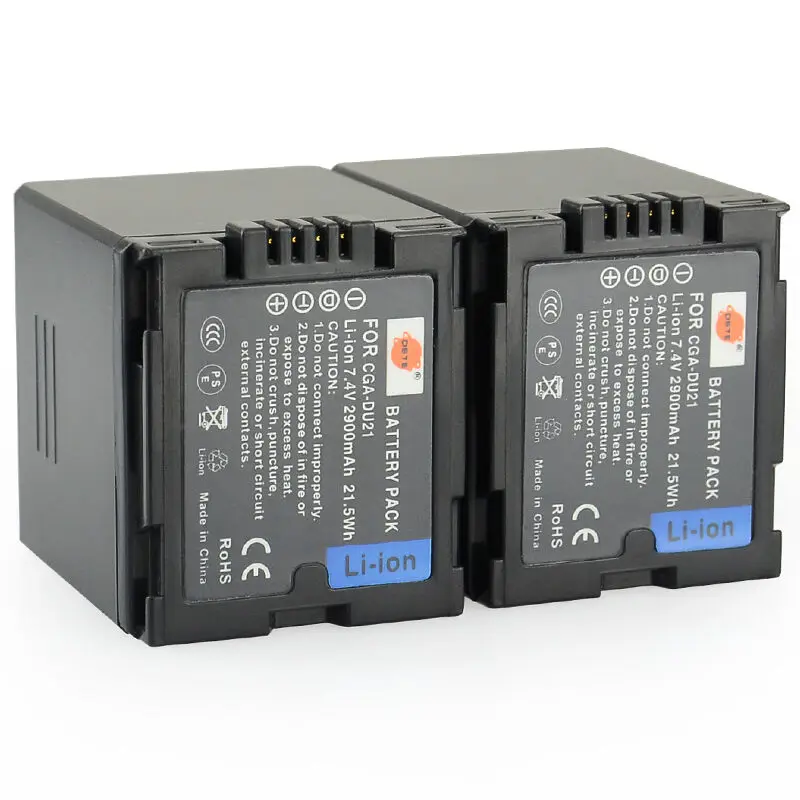 3 шт. 2900 мАч 7,4 V CGA-DU21 DU21 VBD210 VW-VBD210 DSTE Камера Батарея для цифрового фотоаппарата Panasonic NV-GS10 GS100K GS120 NV-GS140 NV-GS21 NV-GS