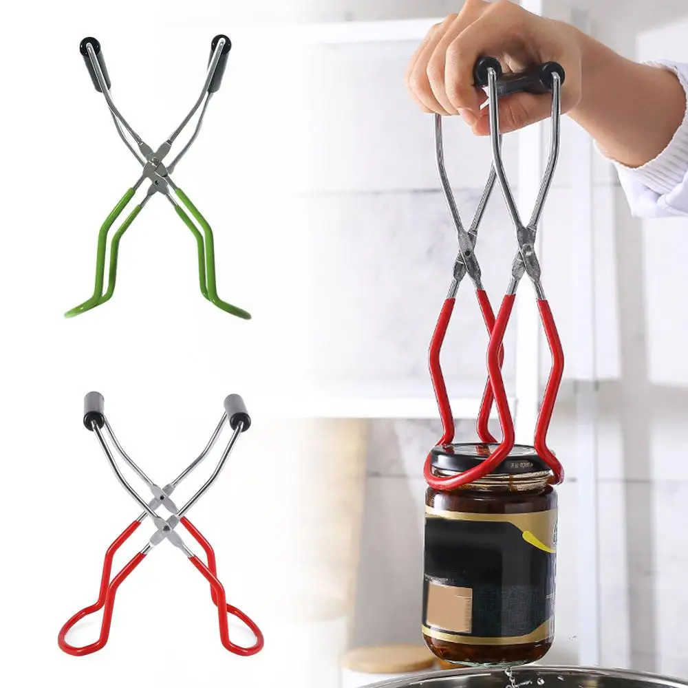 

Canning Jar Lifter with Grip Handle Stainless Steel Can Lifter Tongs Jar Clip Heat Resistance Anti-clip Jar Glass Lifter