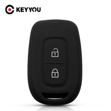 Силиконовый резиновый чехол для автомобильного ключа KEYYOU, чехол для Renault Duster Dacia Scenic Master Megane 2016 2017 Fob, чехол для ключа с 2 кнопками