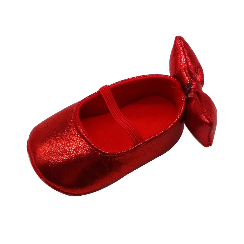 Однотонная обувь для новорожденных девочек с аппликацией из пайеток и мягкой подошвой; Детский костюм высокого качества