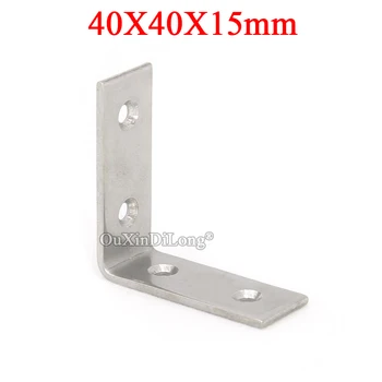 

100PCS 304 Stainless Steel Furniture Corner Braces 90 Degree L Shape Frame Board Support Holder Brackets Connectors 40X40X15mm