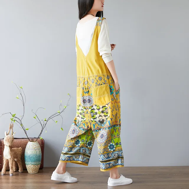 Wide Leg Dungarees with Pockets 4