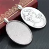 New Fashion 5pcs 30x40mm Inner Size Bronze/Antique Silver Plated Cabochon Base Setting Charms Pendant ► Photo 3/3