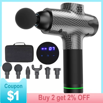 

Massage Gun for Pain Relief with 6 Massage Heads 20 Speed High-Intensity Vibration Rechargeable Portable Body Muscle Massage Gun