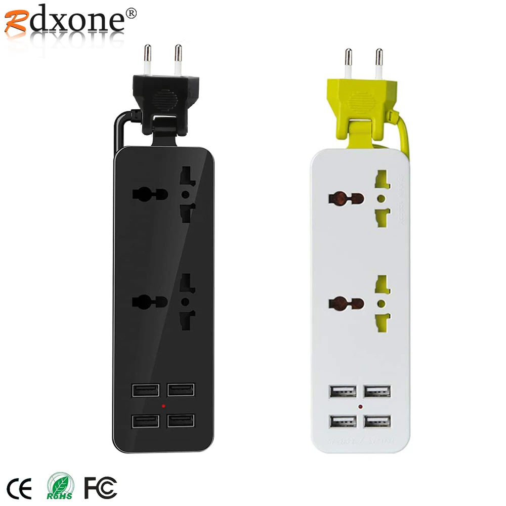 Дорожная розетка Универсальная 2AC 4USB лента питания Европейская вилка полоса