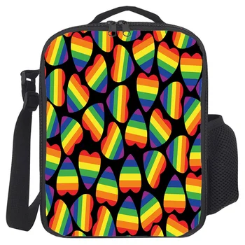

Lgbt Pride Rainbow Love Portable Thermal Picnic Shoulder Lunch Bag for Women Office Cooler Box Handbag Pouch