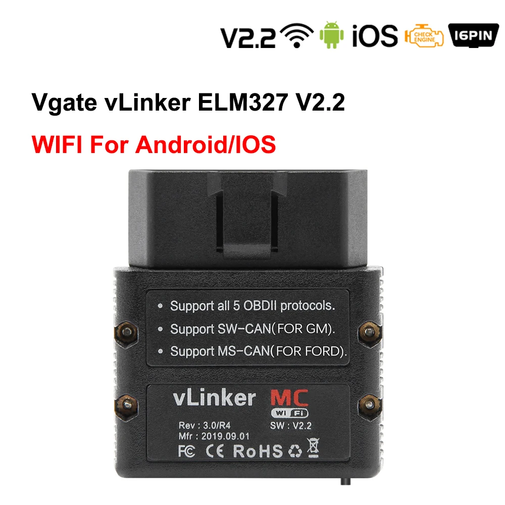 BT OBD2 Scanner Vgate vLinker MC+ BLE ELM327 For Android/IOS/Windows ELM 327 wifi Car Diagnostic Scan Tool PK OBDLINK MC car battery charger price Code Readers & Scanning Tools