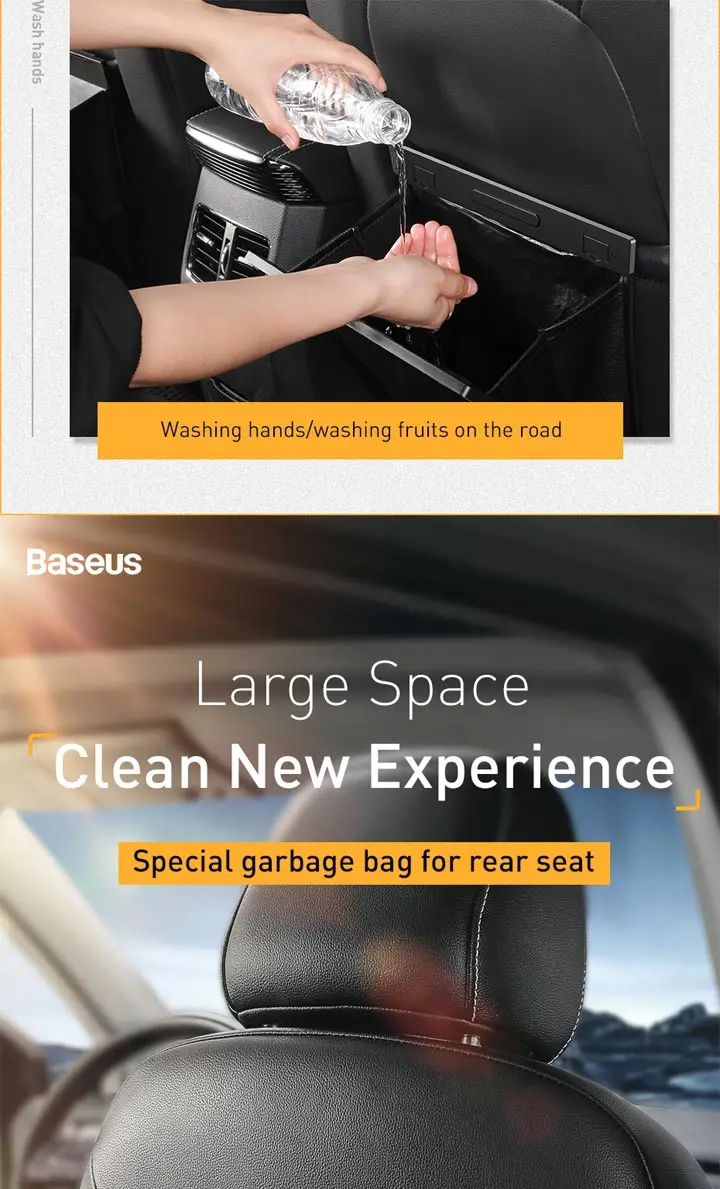 Túi chứa đồ tiện dụng gắn lưng ghế trên xe hơi Baseus Large Garbage Bag