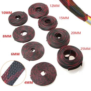 

4/6/8/10/12/15/20/25mm Tight PET Expandable Cable Sleeve Wire Cable Protection Cord 10M/5M/100M Insulation Nelon Braided Sleeves