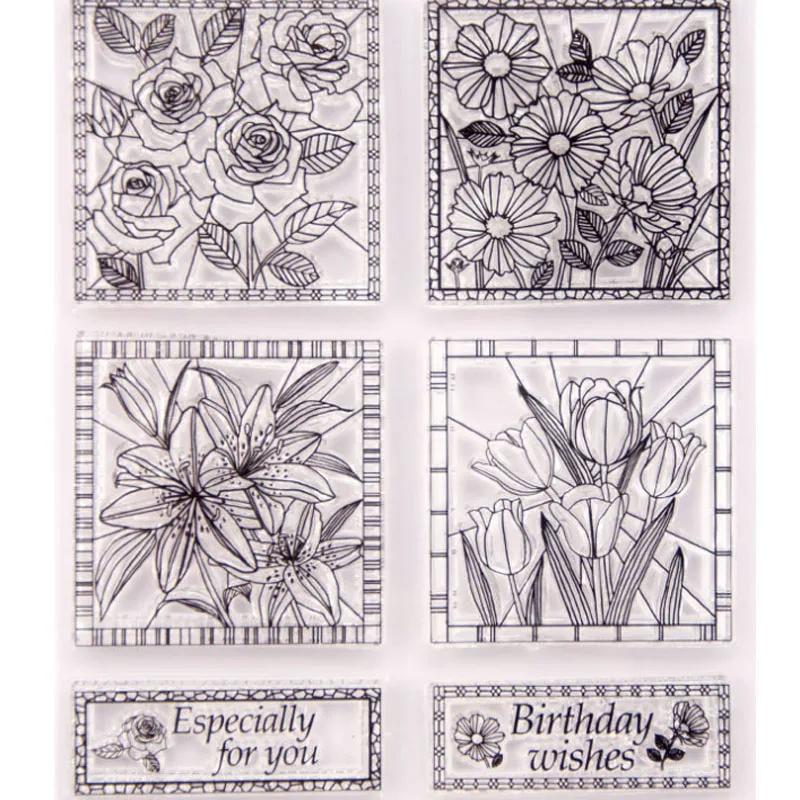 DS105-75C Stamp Цветочные штампы прозрачные штампы Скрапбукинг любимые украшения - Цвет: DS105-75C Stamp