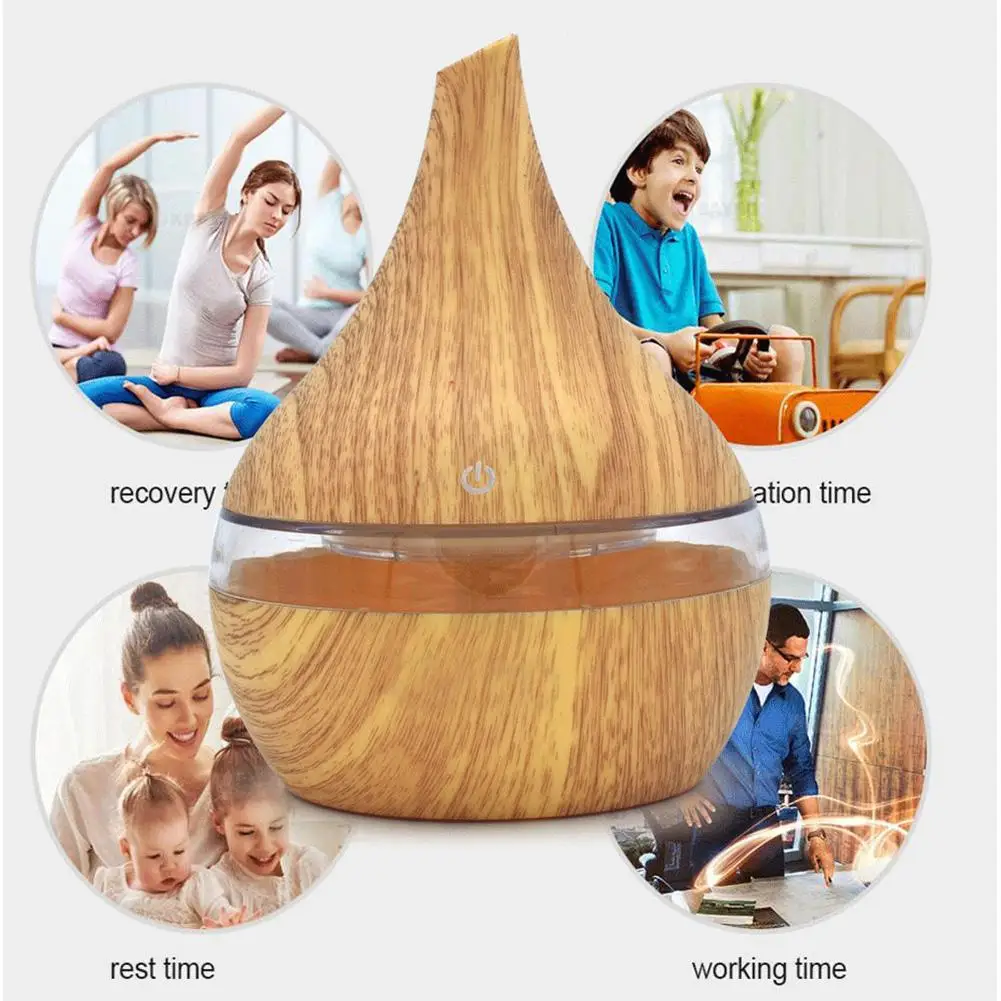

Fashion Wooden Grain Mini Humidifier Air Purifier USB Home Office Aromas Diffuser