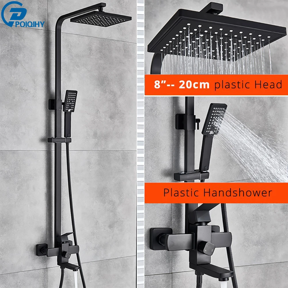 Good Value Shower-Faucet-Set Bathtub Wall-Mount 8''rainfall Handheld POIQIHY with Sprayer qVK0NnxV