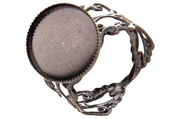 

10 ring support watermark oval 18.3 mm antique silver tray