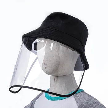 

New Unisex Kid Anti Saliva Fisherman Hat with Removable Face Shield Children Anti-Dust Outdoor Protective Sun Hat Bucket Hats