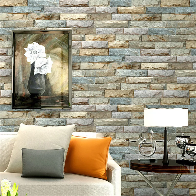 

LUCKYYJ 3D Matte Marble Wallpaper, Stone Pattern Simple Modern TV Background Wall Three-dimensional Brick Pattern Wallpaper