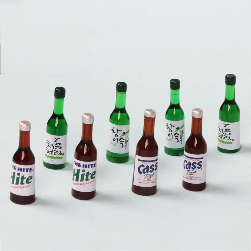 1/12 Miniature Dollhouse Accessoreis Mini Wine Bottle Sake Milk Drinks Food Furniture Model Toys For Barbies House Doll House 3