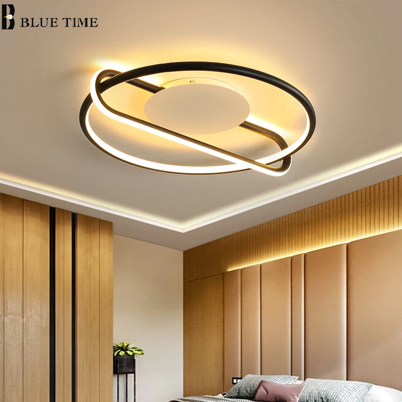 

Black Round Modern Led Ceiling Light For Foyer Living room Bedroom Luminaires Led Chandelier Ceiling Lamp Lighting Fixtures