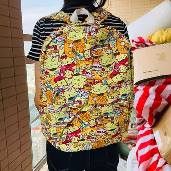 

15*29*40 Cm 450 Pom Pom Purin Anime Cartoon Canvas Backpack Travel Plush Kitty Bag