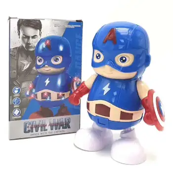 Marvel Avengers Hero Figure Model Iron Man, Spider Man, Hulk Electric Sound Light Music Dance Robot Children's Souptoys Gifts 1