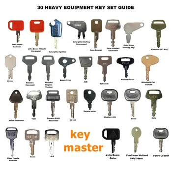 

30 Heavy Equipment Construction Ignition Key For Caterpillar Case-Bobcat JCB, Bomag Hyundai