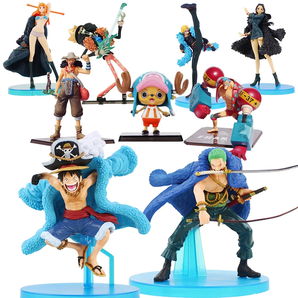 Экшн-фигурки OP Luffy Zoro Sanji Usopp Nami Robin Chopper Brook Фрэнки ПВХ 8-18 см 18 шт. 2 вида | Игрушки и