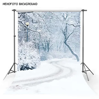 

Christmas Backdrop for Photography Snow Road Ice Tree Christmas Photo Background Customized Children Backdrops Photo Studio