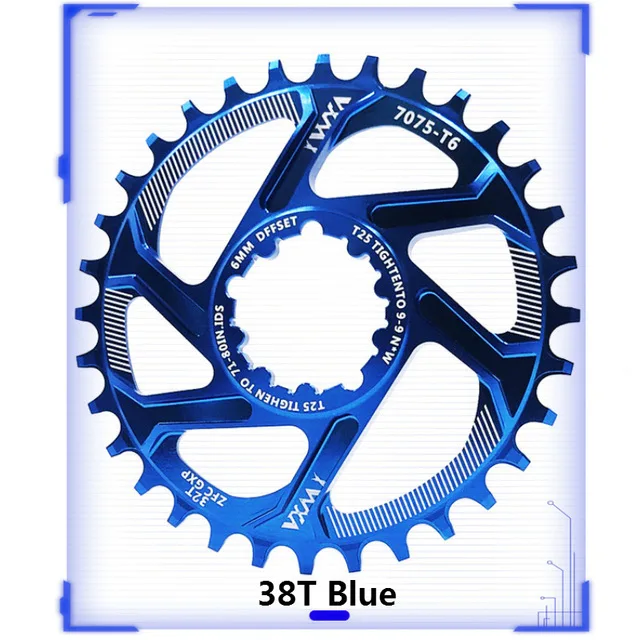 Велосипедные шатуны VXM MTB GXP с фиксированным приводом 30T 32T 34T 36T 38T Chainring Chainwhee для sram gx xx1 X1 x9 GXP Запчасти для велосипедов - Цвет: 38T Blue
