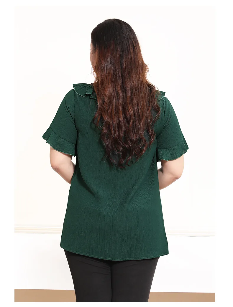 TUHAO, большой размер, 10XL, 9XL, 8XL, 7XL, Женский шифоновый топ, женская летняя офисная рубашка для отдыха, блузка с рукавом-бабочкой, WM20