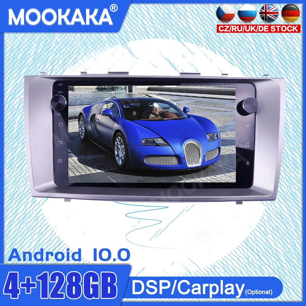 

4 + 128G Android 10 для Toyota Camry 2006-2011, автомобильный GPS-навигатор, автомобильное радио, стерео, видео, мультимедийный плеер, головное устройство Carplay