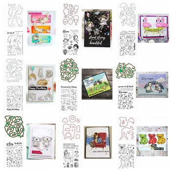 

Animals Sloth Kookaburra Flamingo Duck Dog read girl Stamp and Die Set Metal Cutting Dies for DIY Scrapbooking Craft Cards 2020