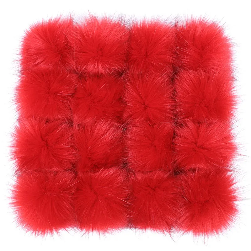 1pc/2pcs False Hairball Hat Ball Pompom 10/12/15cm Handmade Fake Fox Fur Ball Pom Pom Rubber Band Snap Button Knit Accessories