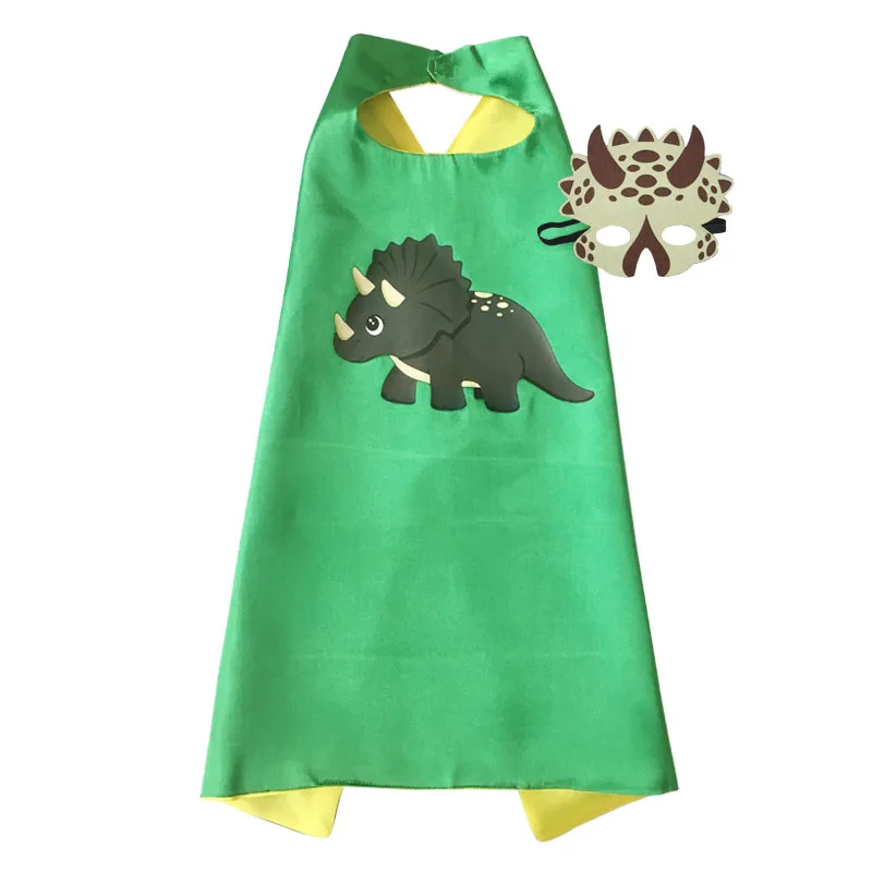 Костюмы динозавра для малышей; накидки с фетровыми масками; Двусторонняя одежда для костюмированной вечеринки на день рождения