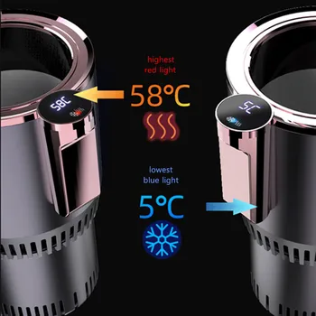 

Upgrade Design LED Touch Screen Car Heating Cooling Cup 12V car office cup Warmer Cooler Smart Car Cup Mug Holder