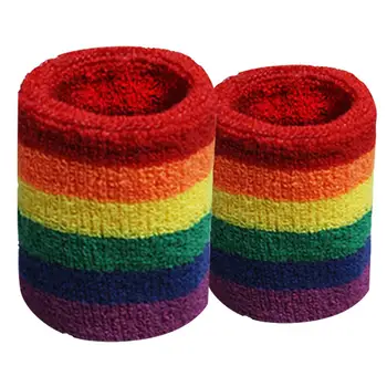 

2PCS Colorful Cotton Unisex Sport Sweatband Wristband Wrist Protector Running Badminton Basketball Brace