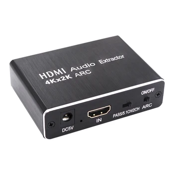 

HDMI Audio Extractor 5.1 ARC HDMI to HDMI and Optical SPDIF 3.5mm Stereo Audio Extractor Splitter