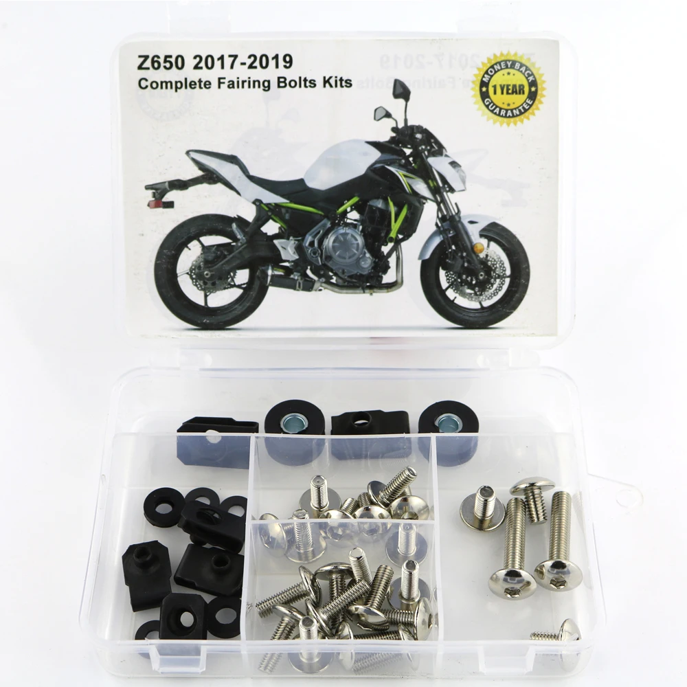 Для Kawasaki Z650 полный обтекатель Болты Комплект Скорость гайки мотоциклетные Боковое покрытие винты OEM стиль стали - Цвет: Silver