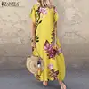 ZANZEA Summer Maxi Dress Fashion Women's Printed Sundress Casual Floral Long Vestidos Female High Waist Baggy Robe Plus Size ► Photo 2/6