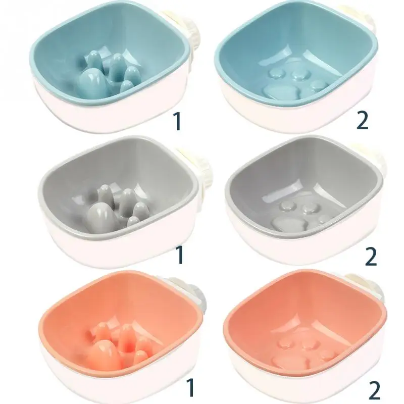 Hamster Hanging Dog Eating Slow Down Pet Bowl Anti Choking Dispenser Plastic Drinking Water Food Feeding Rabbit Prevent Obesity