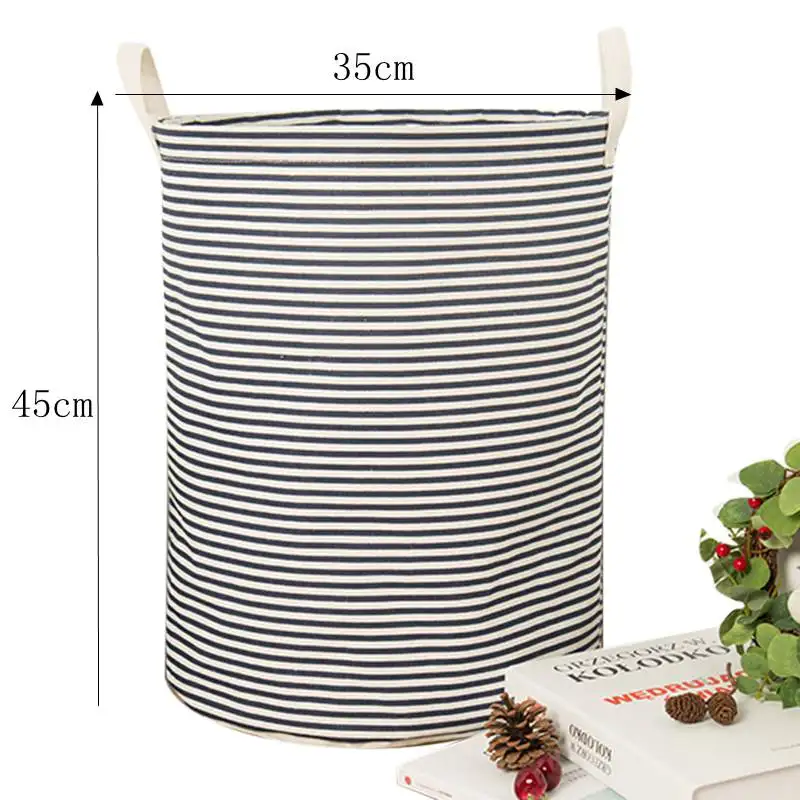 dark blue strip Urijk корзина для мытья грязной одежды корзины для хранения мелочей органайзеры Прямая поставка корзина для белья корзина для хранения игрушек - Цвет: dark blue strip